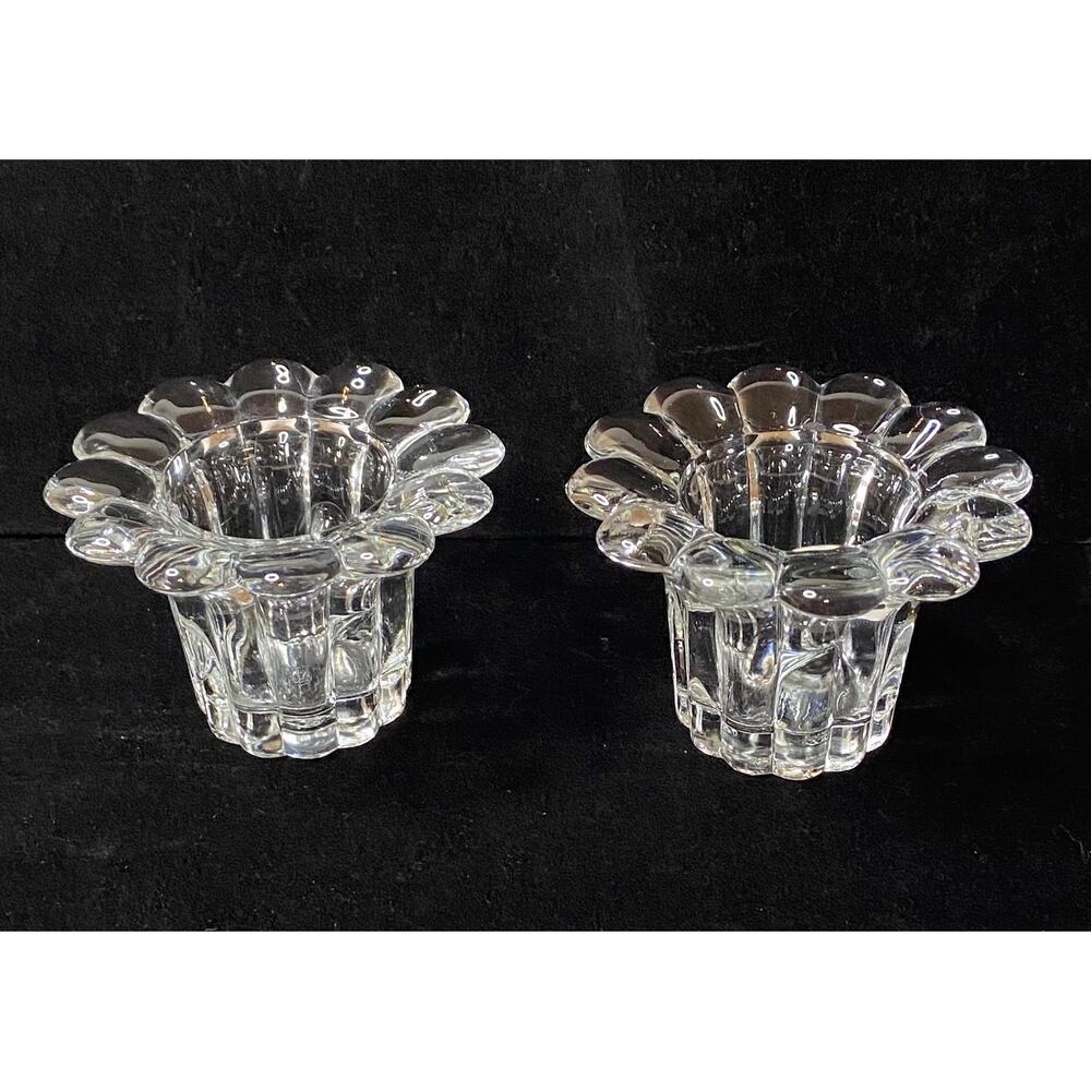 Borgonovo Queen Glass Candle Holder 2 Piece Set Made in Italy